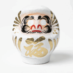 Daruma blanc artisanal  – Pureté 12 cm